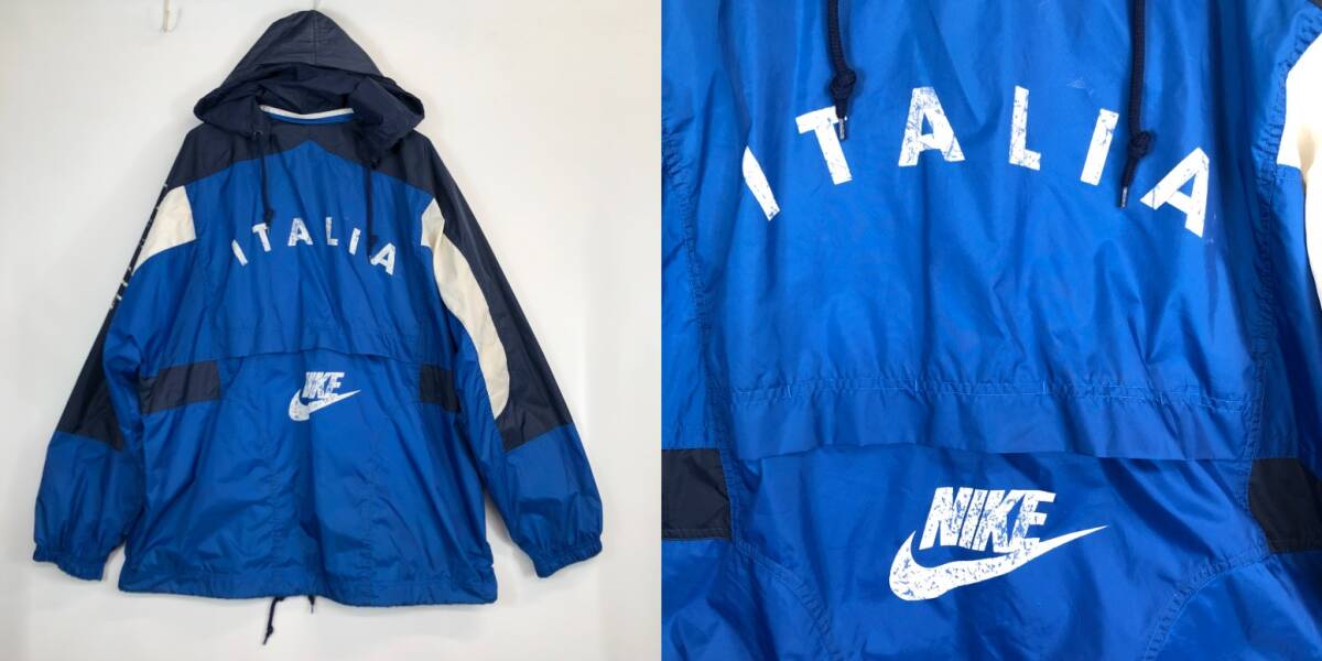 90s ナイキ NIKE イタリア代表 裏地付き ナイロンジャケット Lサイズ