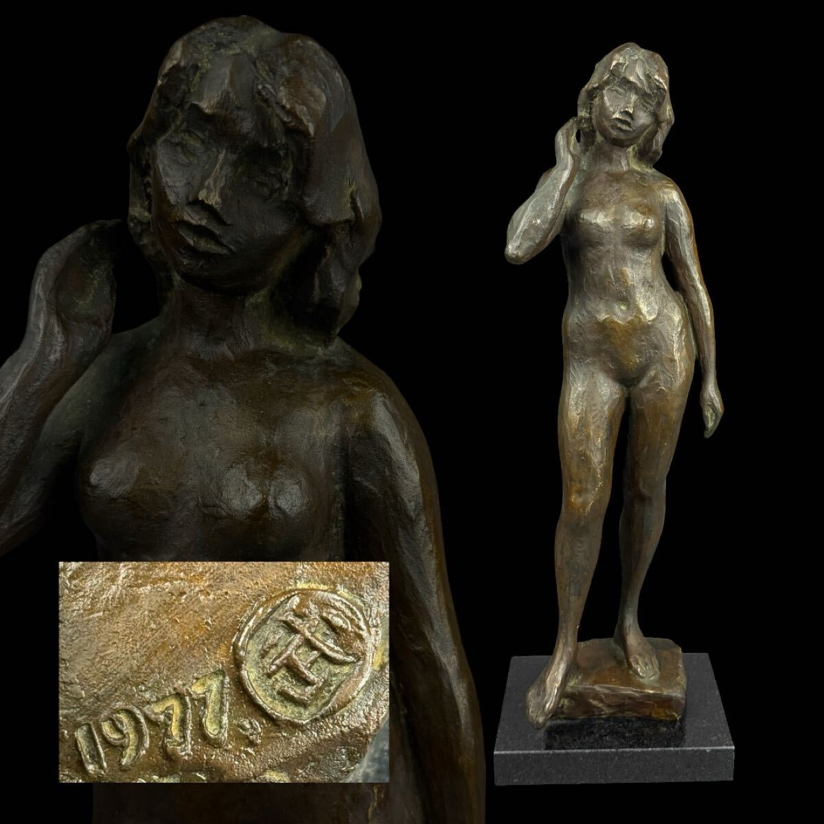 Yahoo!オークション - 美術品 【mutou】 ブロンズ像 裸婦 ヌード 置物