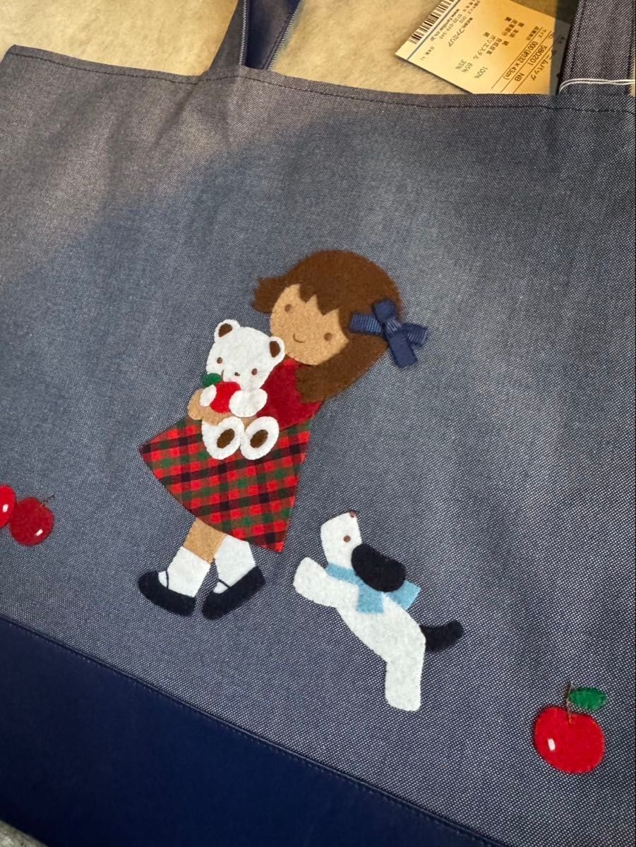 familiar ファミリア デニムバッグ レッスンバッグ トートバッグ 手