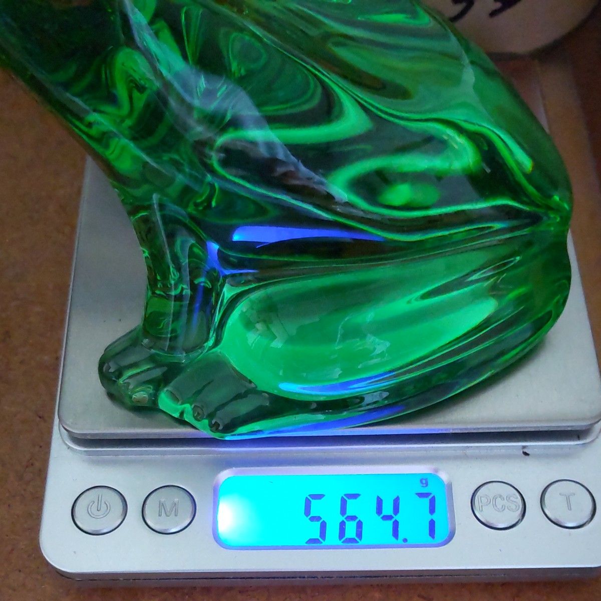 バカラ Baccarat カエル 大 緑 クリスタル ガラス 置物 フランス