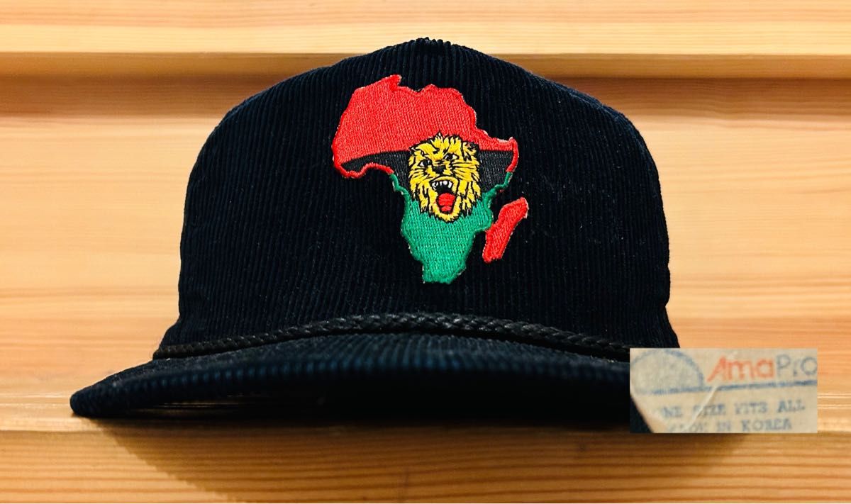 キャップ 帽子 80s AmaPro トラッカー 黒 コーデュロイ ラスタ 美品