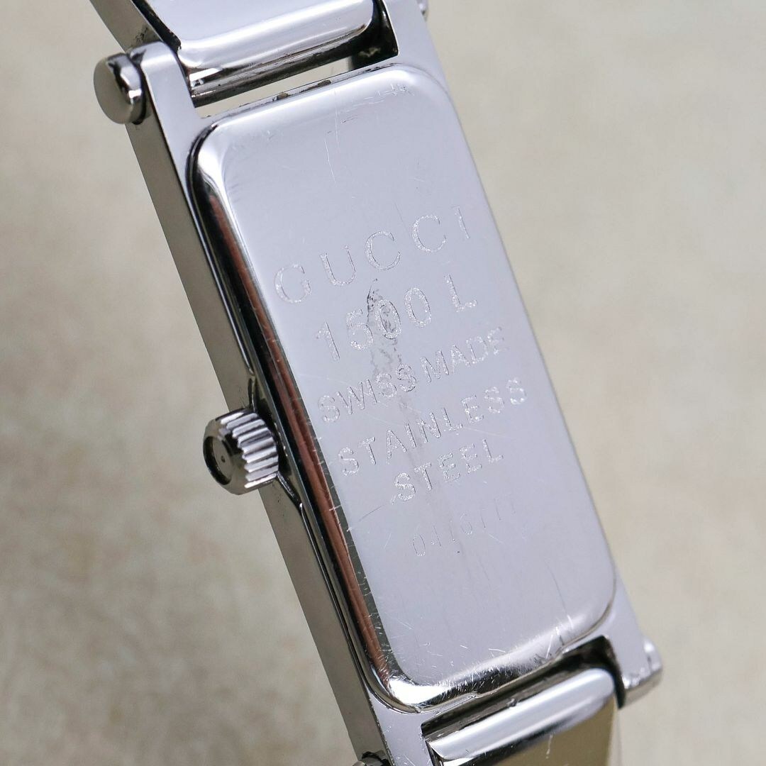 稼働 GUCCI 腕時計 1500L 黒文字盤 バングル シルバー 1390｜Yahoo