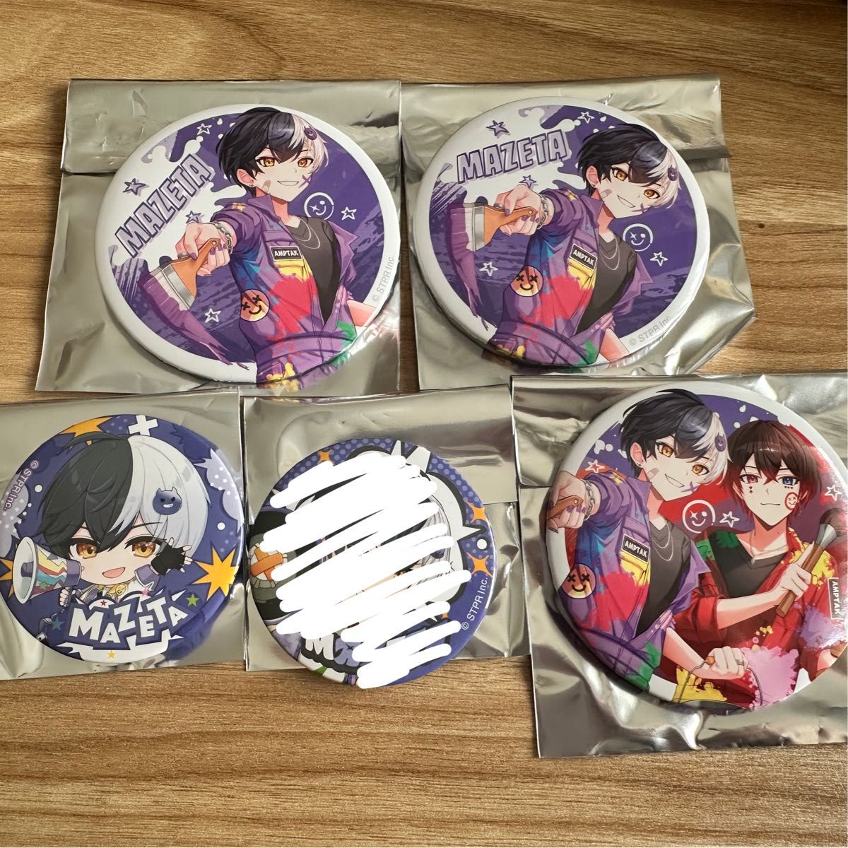 AMPTAK まぜ太 あっと BIG 缶バッジ レインボーロード アンプタック