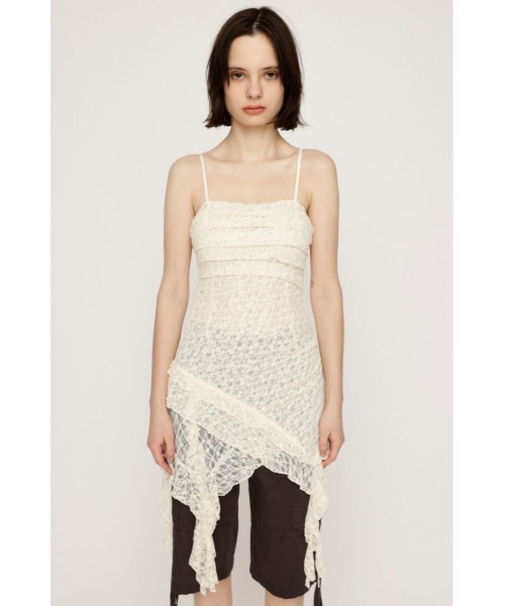 SLY TUCKED LACE RUFFLE CAMI タックド レース ラッフル キャミ