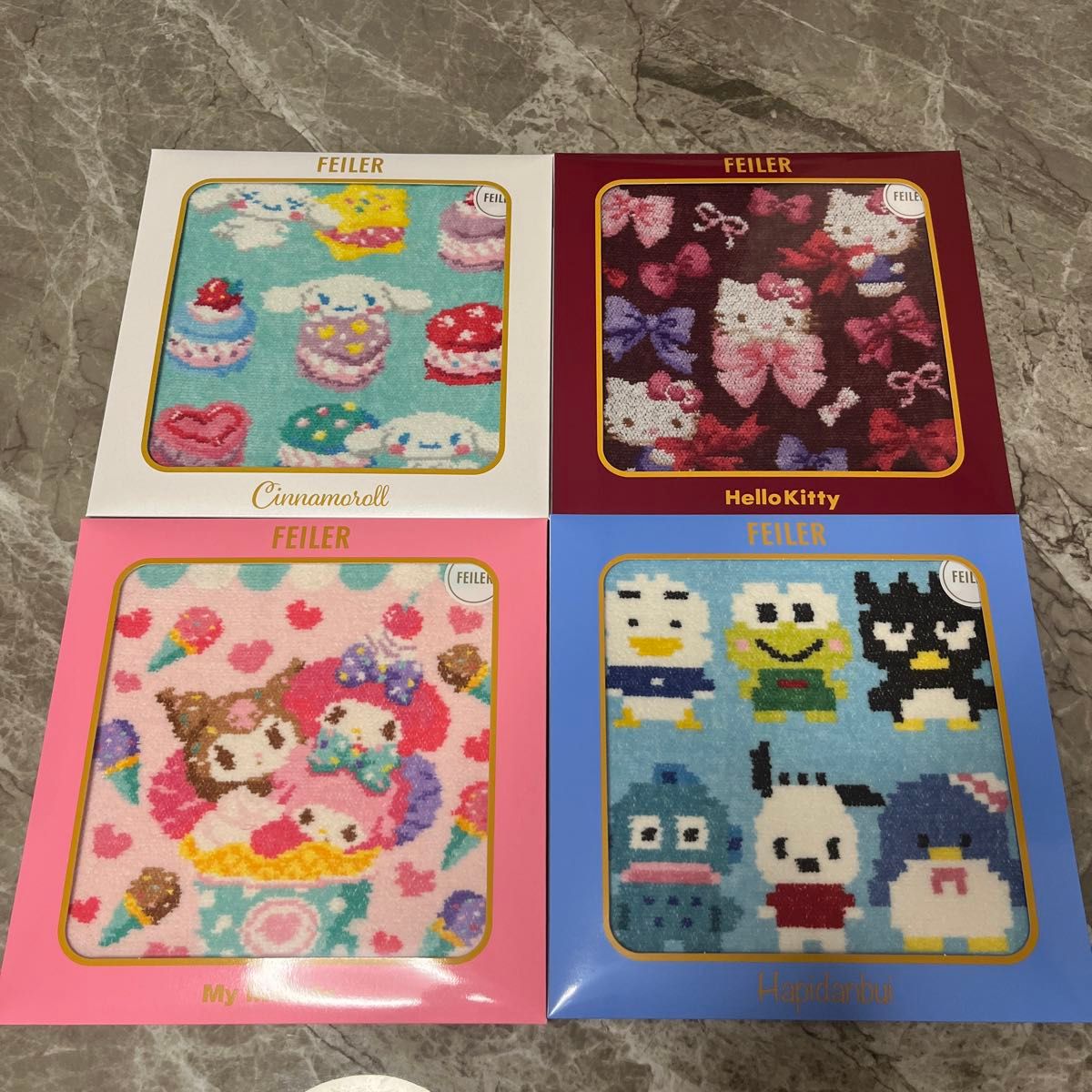 新品未使用・未開封・パッケージ付】フェイラー×サンリオ ハンカチ 4枚