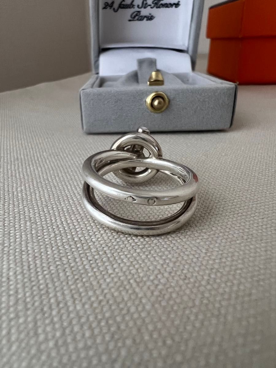 希少品】HERMES エルメス エシャペ 2連 リング 50 シルバー｜Yahoo