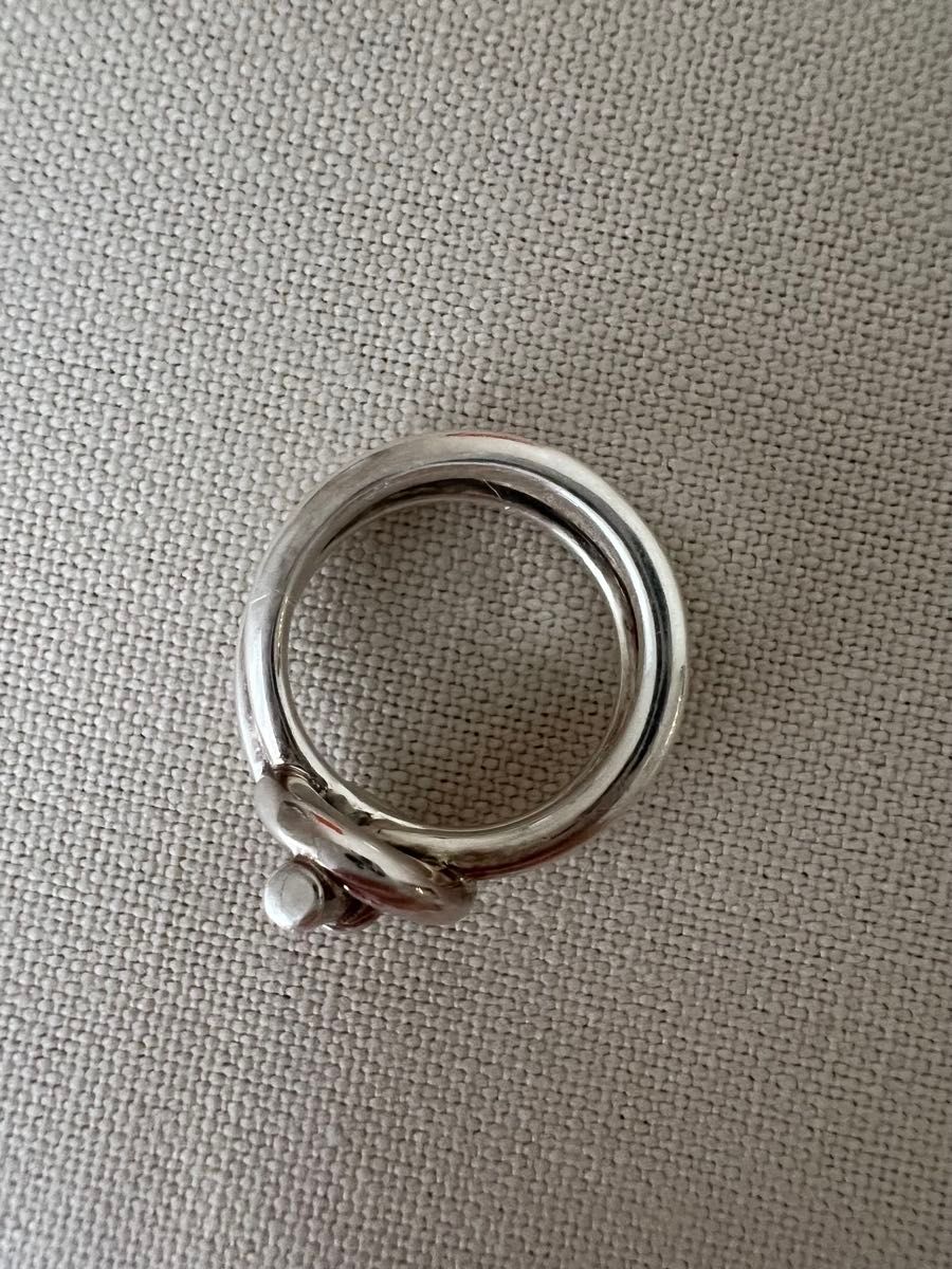 希少品】HERMES エルメス エシャペ 2連 リング 50 シルバー｜Yahoo