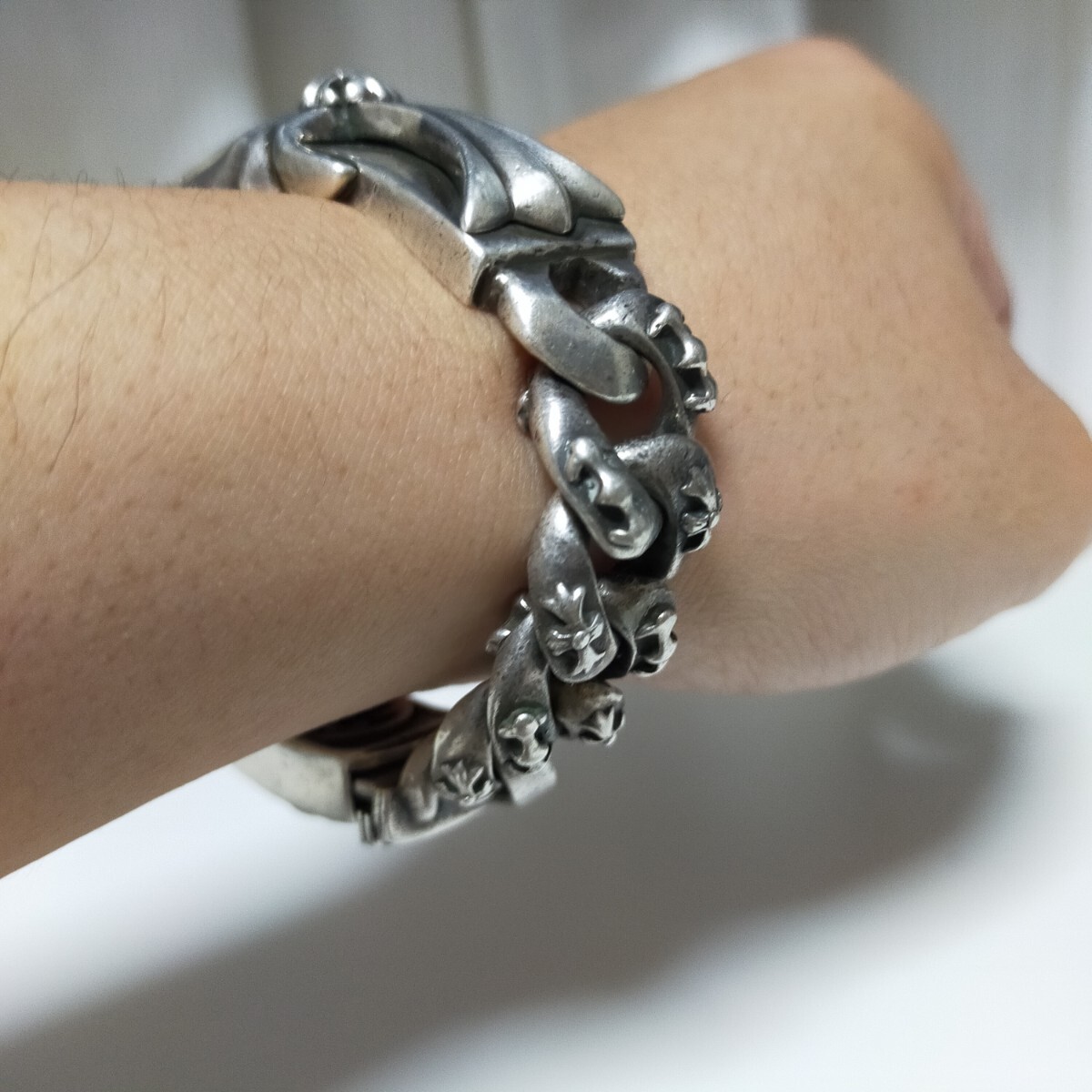 ALZUNI アルズニ クロスデザイン IDブレスレット 極太 重厚 139g