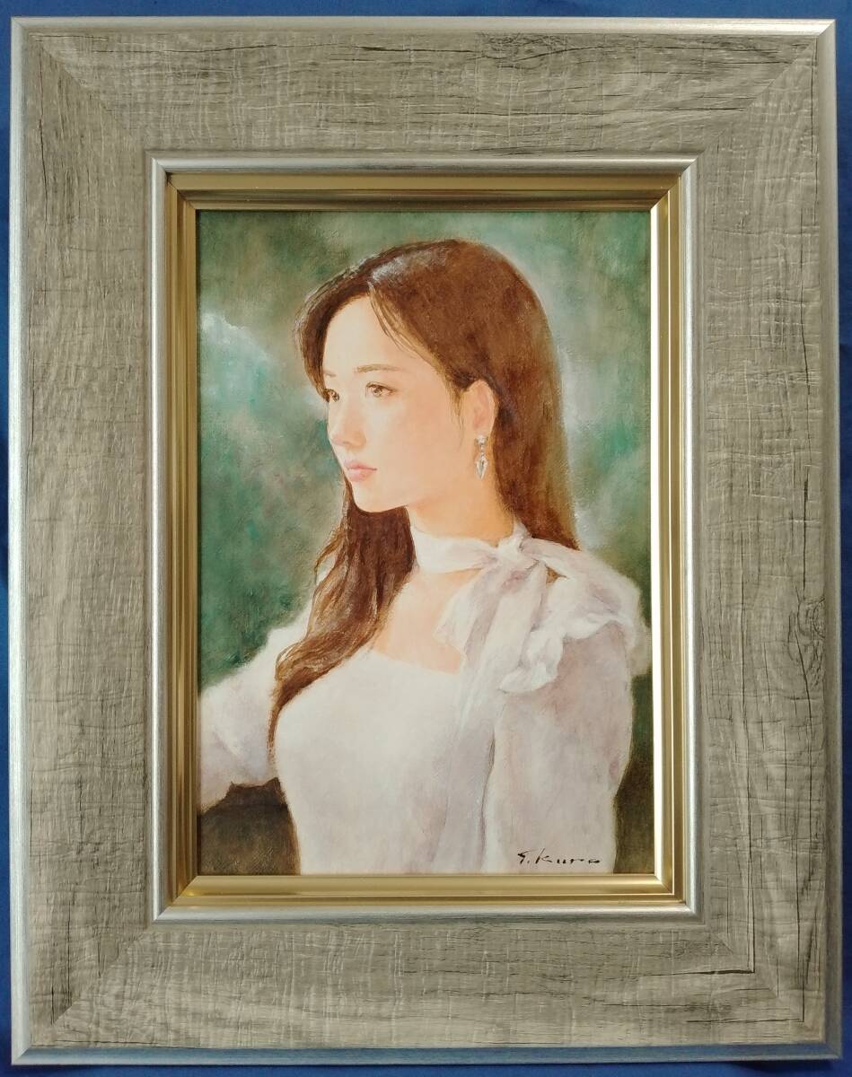 現代美術、小倉紀美子、婦人像、12号油彩 現代美術、小倉紀美子、婦人