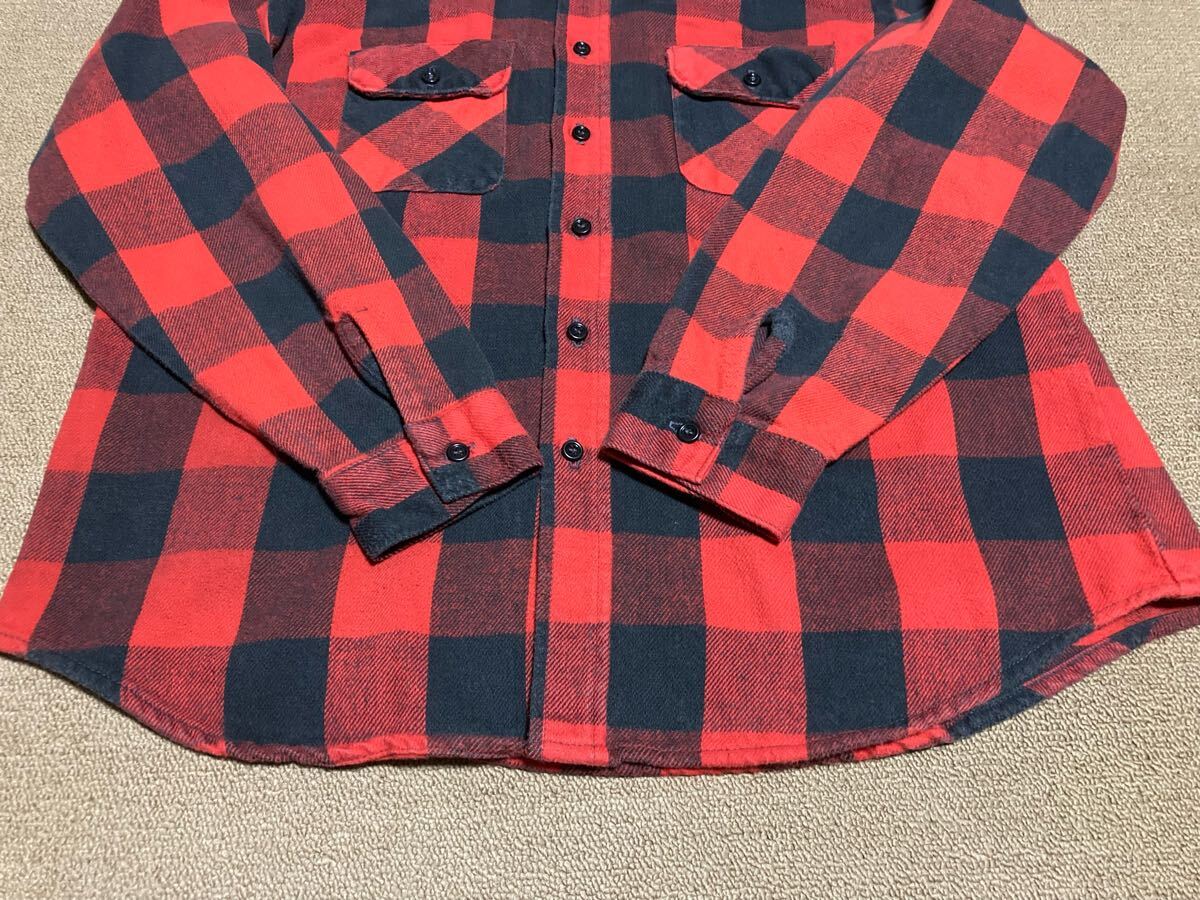 80s FIVE BROTHER ネルシャツ XL USA製 ビンテージ 赤 ブロック