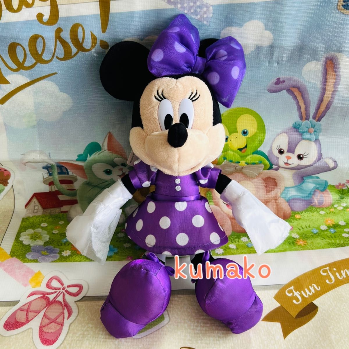 新品】ぬいぐるみチャーム ミニーの日 ミニー パープル 紫 ぬいぐるみ
