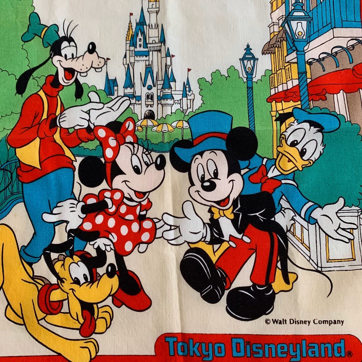 激レア ディズニーランド ハンカチ 開園当時 ミッキー ミニー タオル