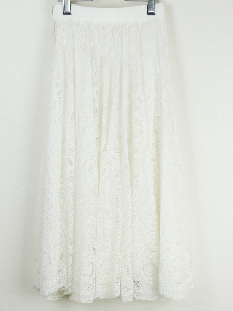 BLAMINK ブラミンク 23AW レースフレアースカート36 ホワイト Drawer