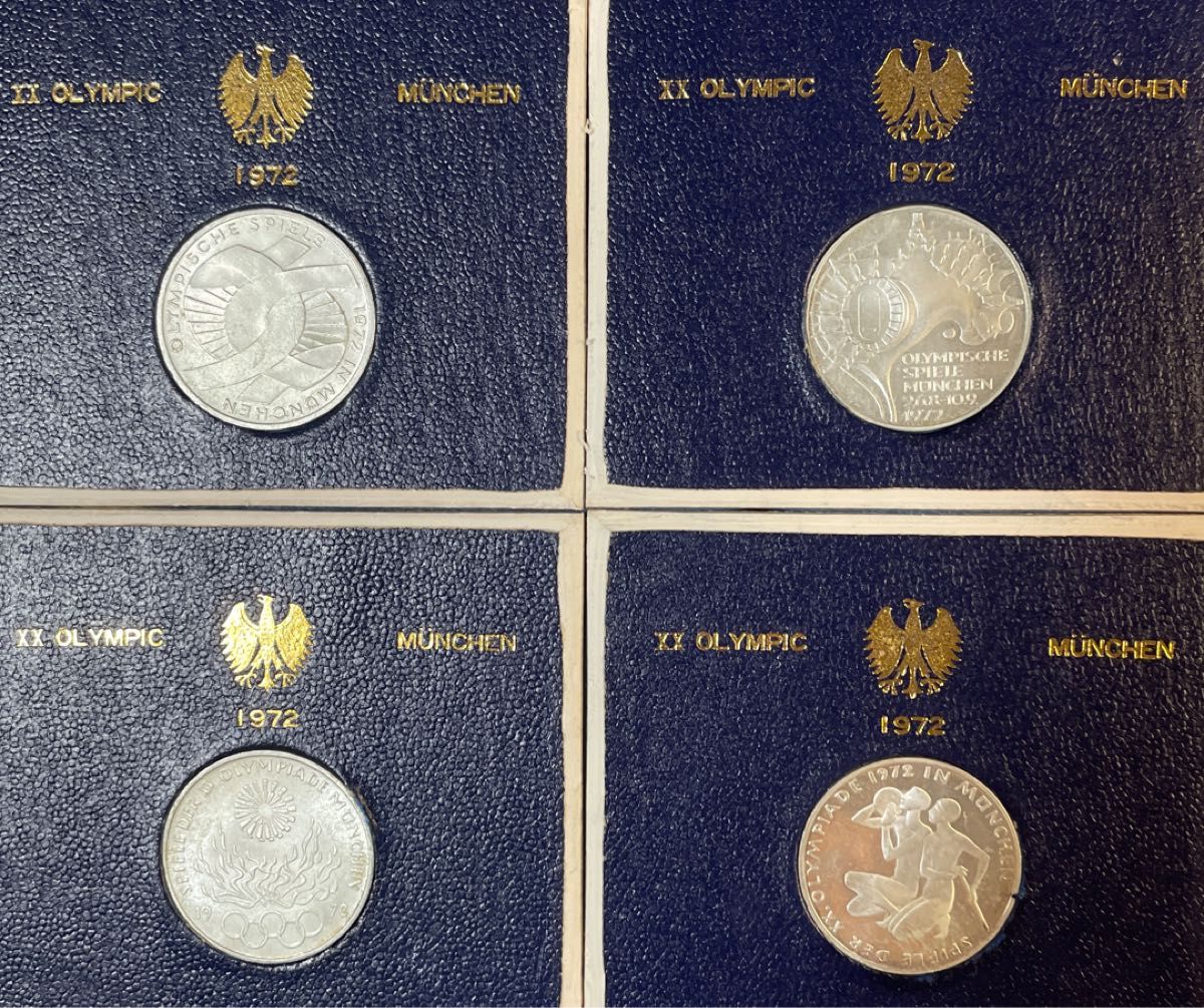 1972年 ミュンヘンオリンピック 記念コイン 4枚セット 10mark銀貨600