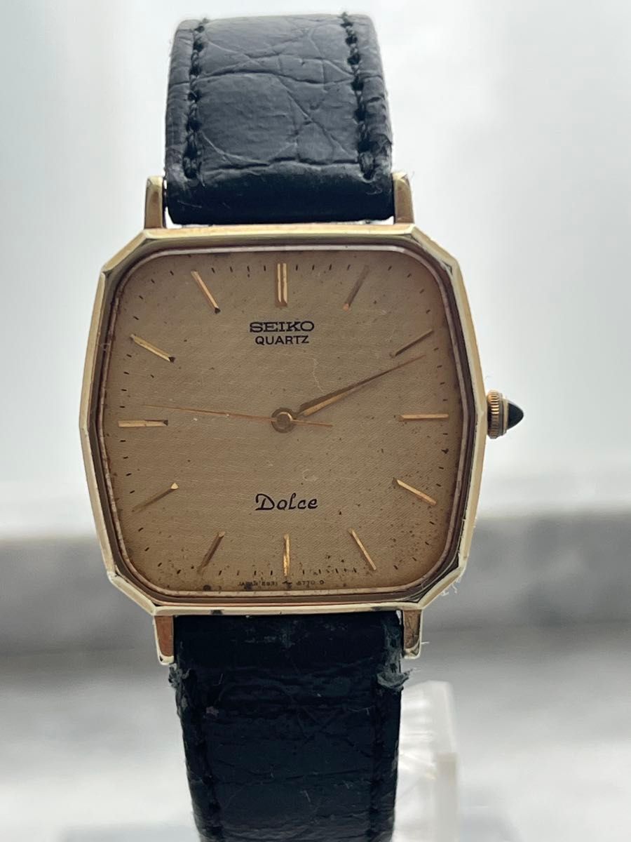 電池交換済み】SEIKO Dolce GOLD セイコー ドルチェ スクエア 人気