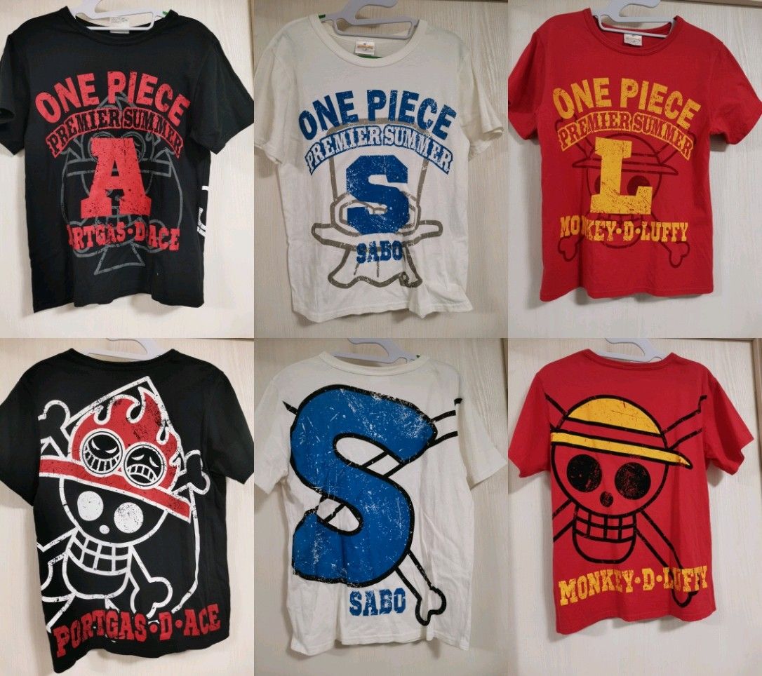 ワンピース USJ 限定 Tシャツ 海賊旗 ロゴ エース サボ ルフィ 3枚