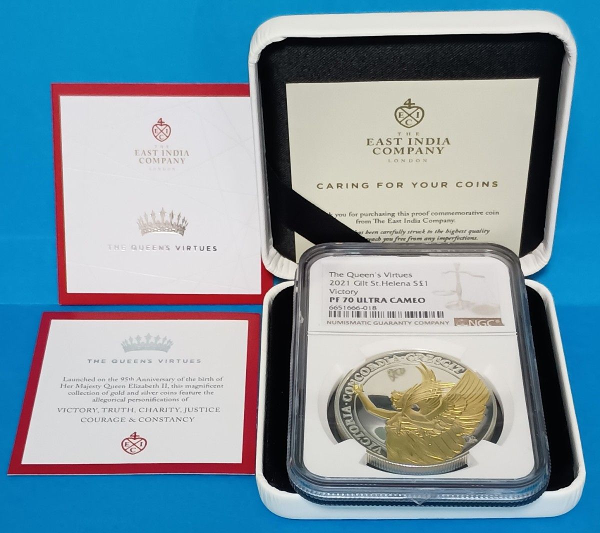 2021 イギリス領セントヘレナ 女王の美徳 勝利 1ポンド プルーフ銀貨