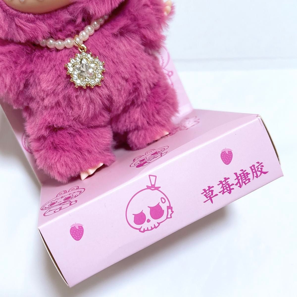 海外限定 ラブブ ピンク いちご ぬいぐるみ LABUBU ZIMOMO ジモモ 苺