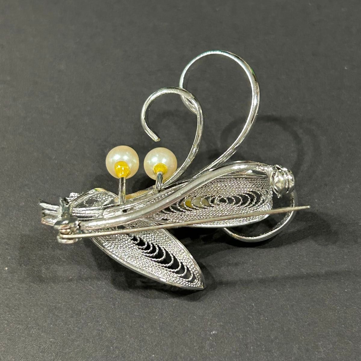 昭和レトロ ヴィンテージ ブローチ アクセサリー パール コサージュ風