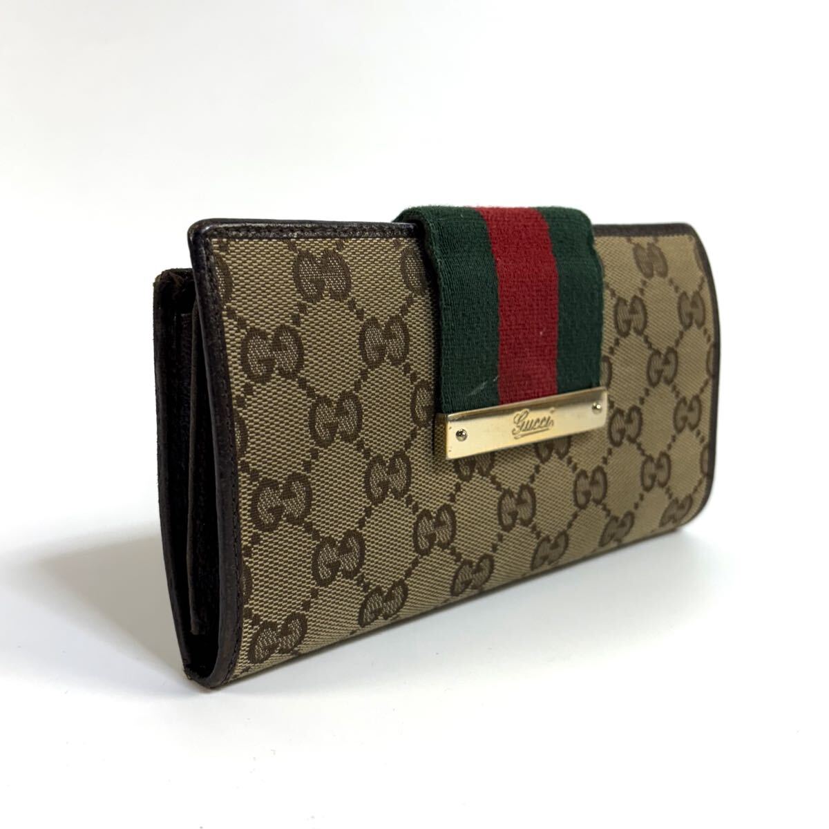 美品】GUCCI グッチ GG スプリーム キャンバス レザー 長財布 ロング