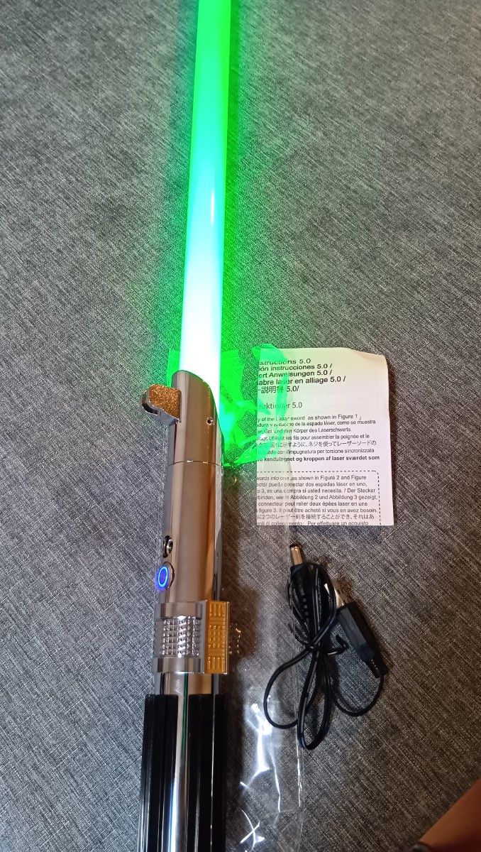 合金製ライトセーバー アナキン仕様 SWギミック 振動 音 光 usb充電