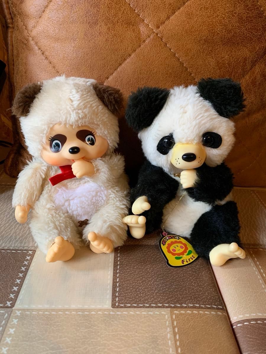 ファースト社 ぬいぐるみ あらいぐま ポン太モンチッチ風とおしゃぶり
