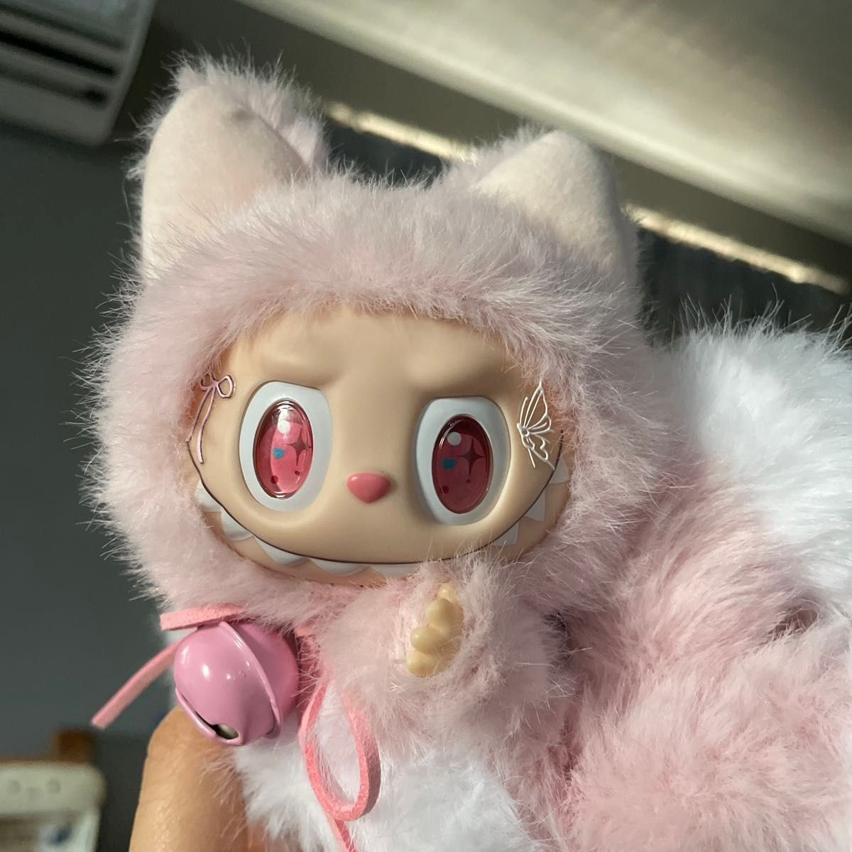 海外限定LABUBU ZIMOMOラブブ ぬいぐるみ ふわふわ キーホルダーピンク