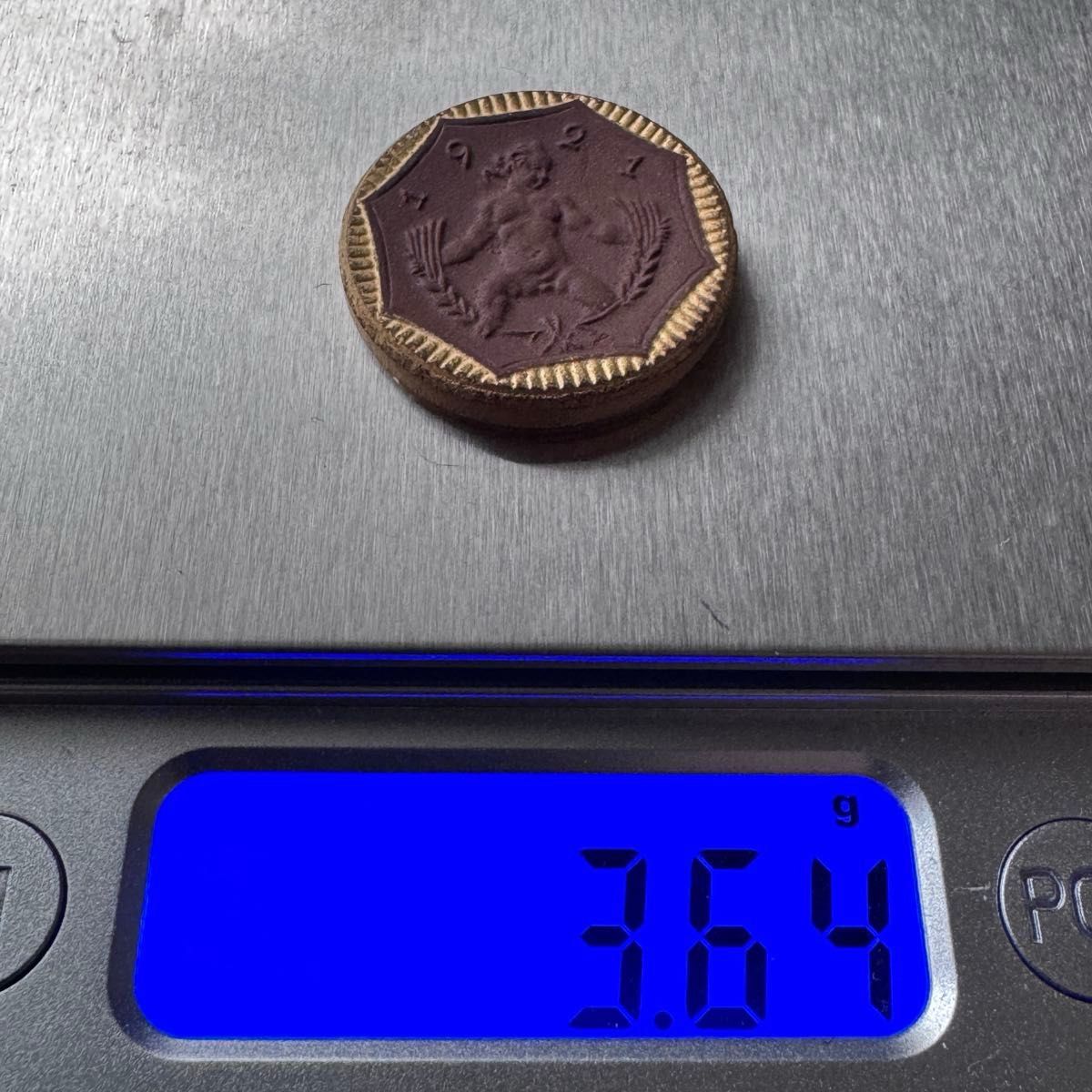 ドイツ マイセン陶貨】1921年 ザクセン 5マルク 金彩×裸婦像 ドイツ