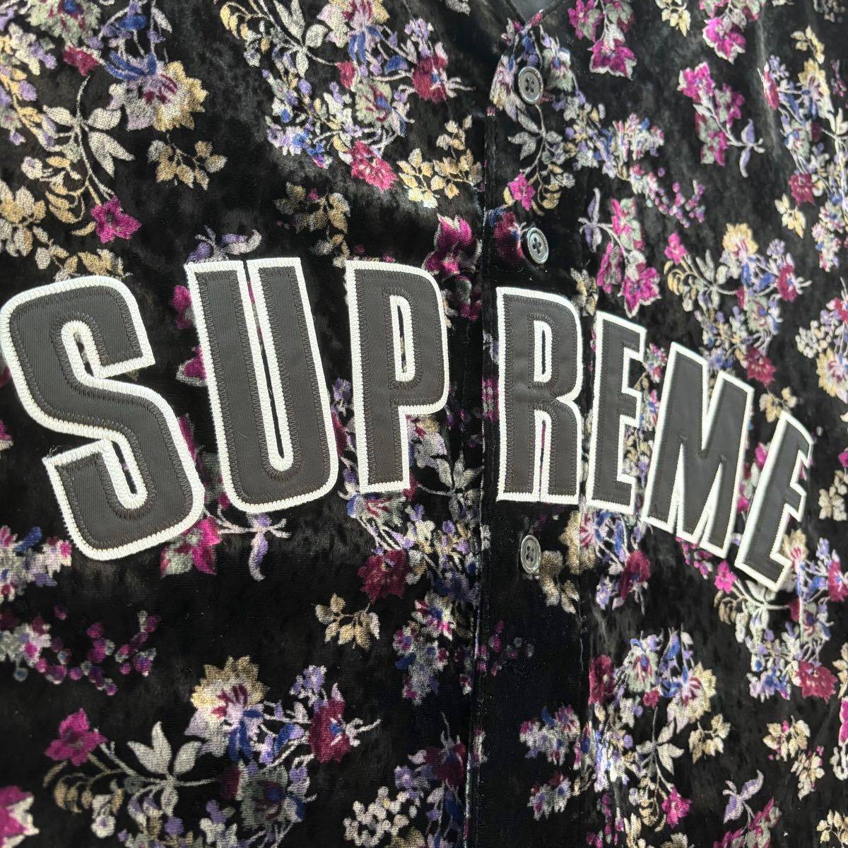 Supreme Floral Velour Baseball Jersey シュプリーム フローラル