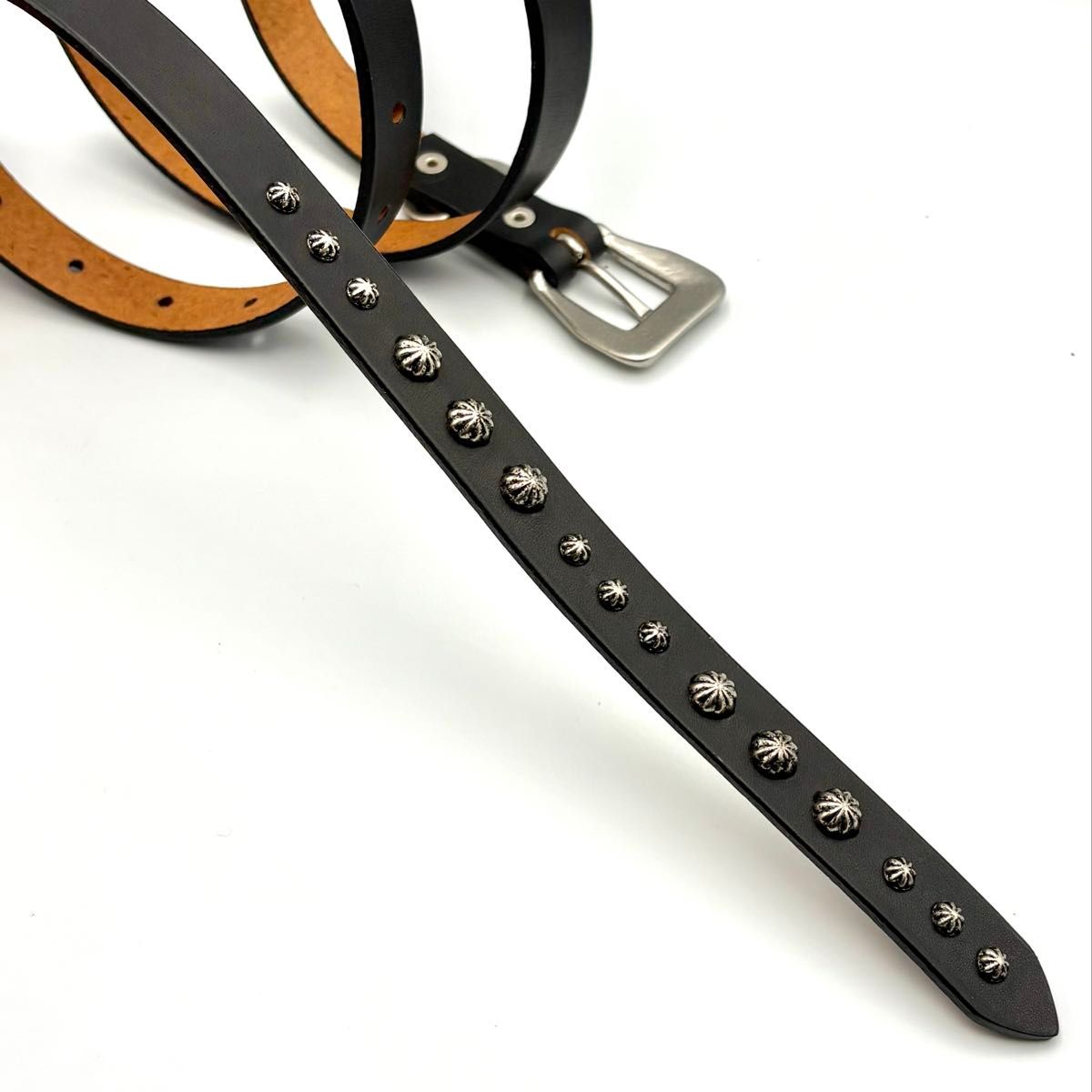 ナローベルト スタッズベルト ロングベルト 垂らすベルト メンズベルト