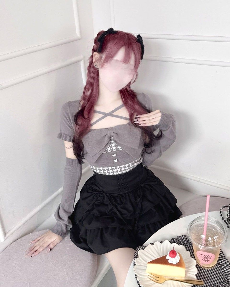 ミシェルマカロン イモ ビッグリボンアンサンブルトップス ハニー