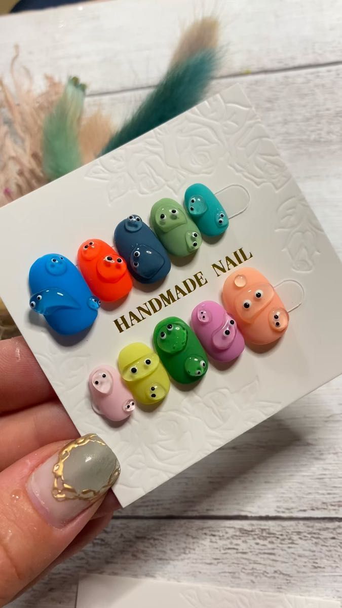 3d ネイルパーツ キャラクター ちいかわ ねこ ハチワレ どうぶつ 哺乳