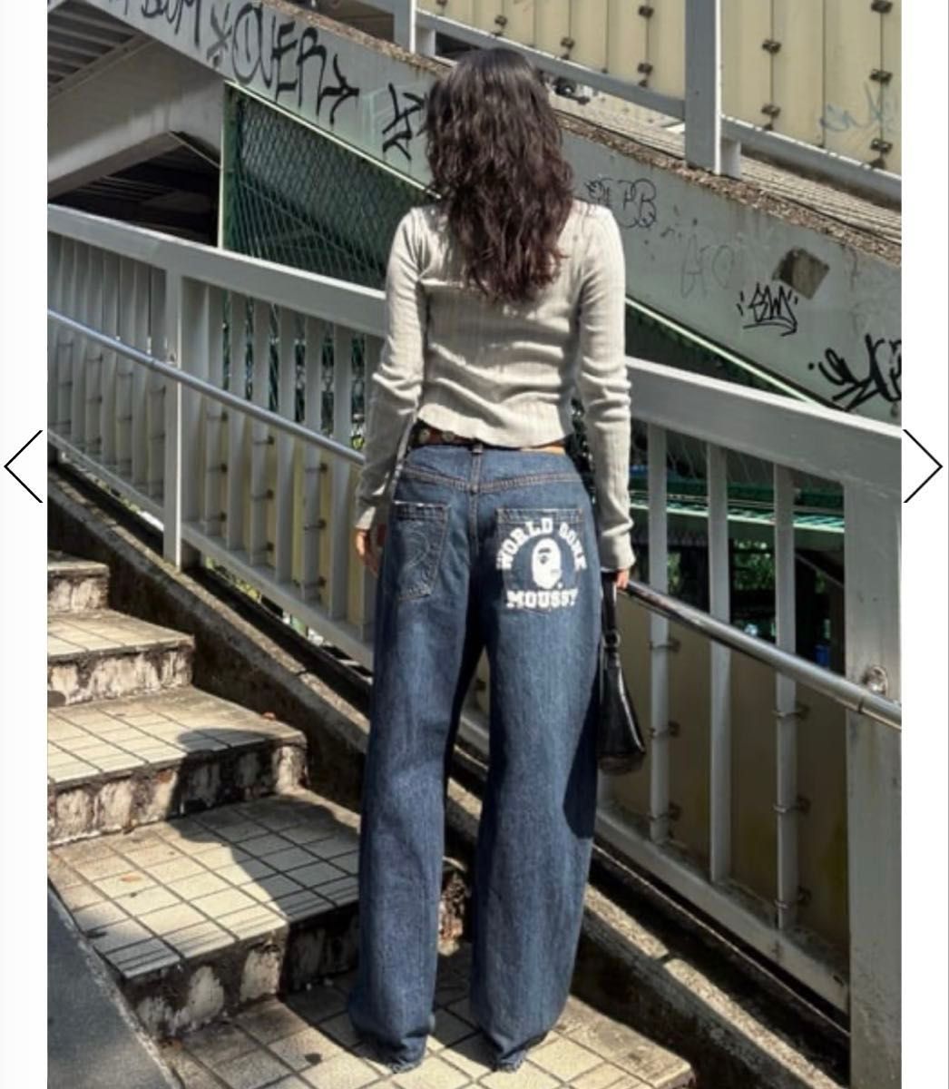 MOUSSY×APEコラボデニム BP/MS CURVE ストレートBAPE 新品 A BATHING