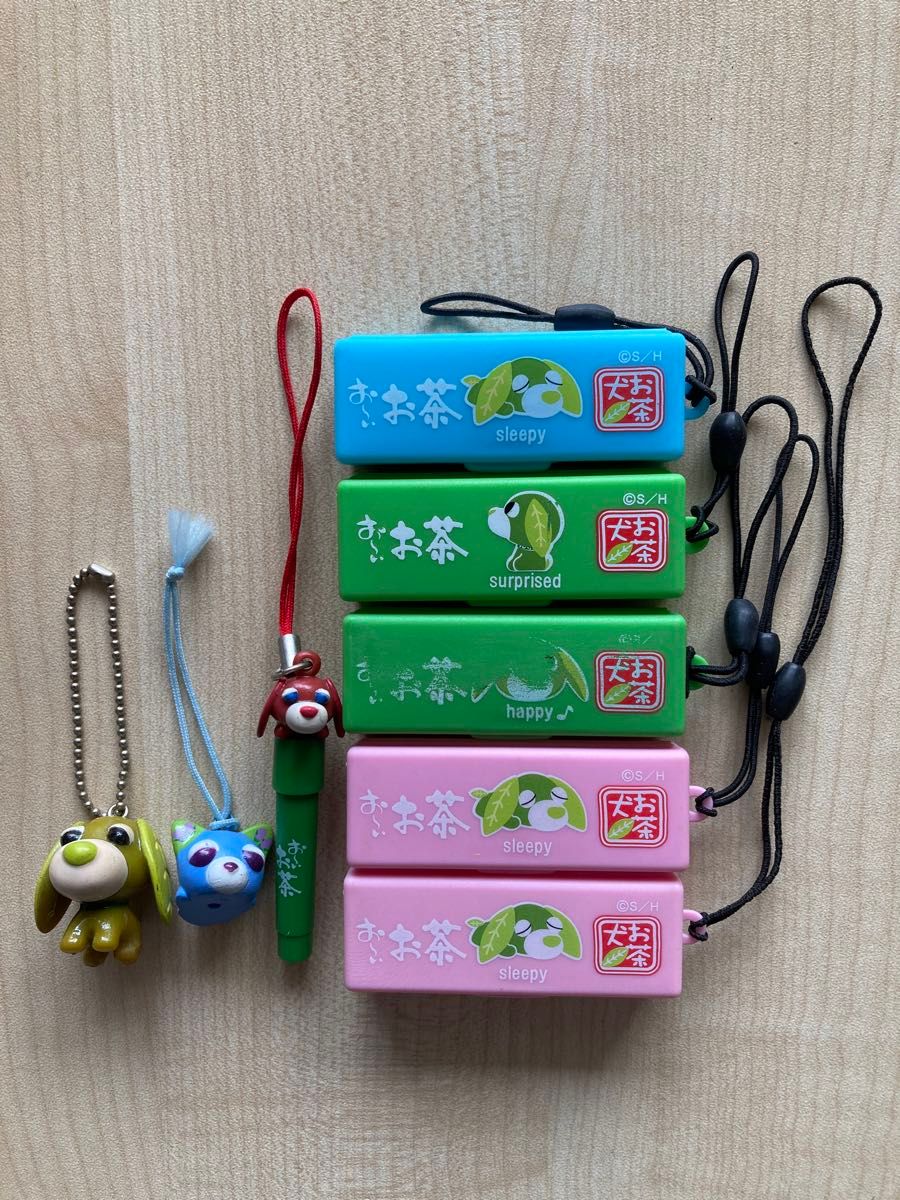 10点セット おーいお茶 お茶犬 ボールペン ストラップ 付箋 付箋ケース
