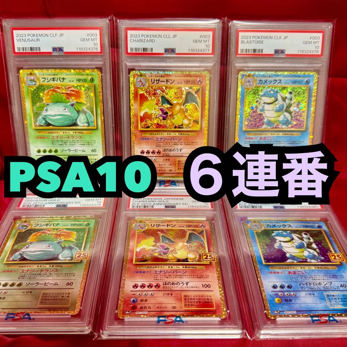 6連番 新基準PSA10】御三家 (ポケモンカードゲーム Classic) (25周年