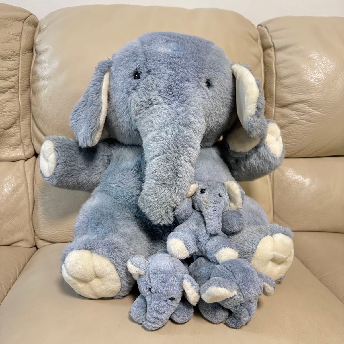 おもちゃ ぬいぐるみ レトロ 象の親子ぬいぐるみ レア 象の親子