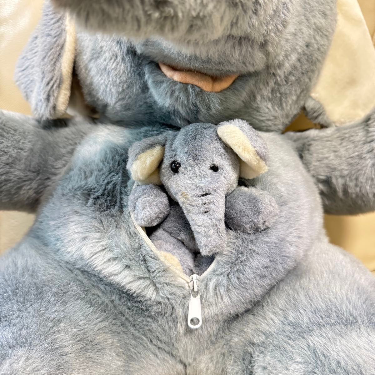 おもちゃ ぬいぐるみ レトロ 象の親子ぬいぐるみ レア 象の親子