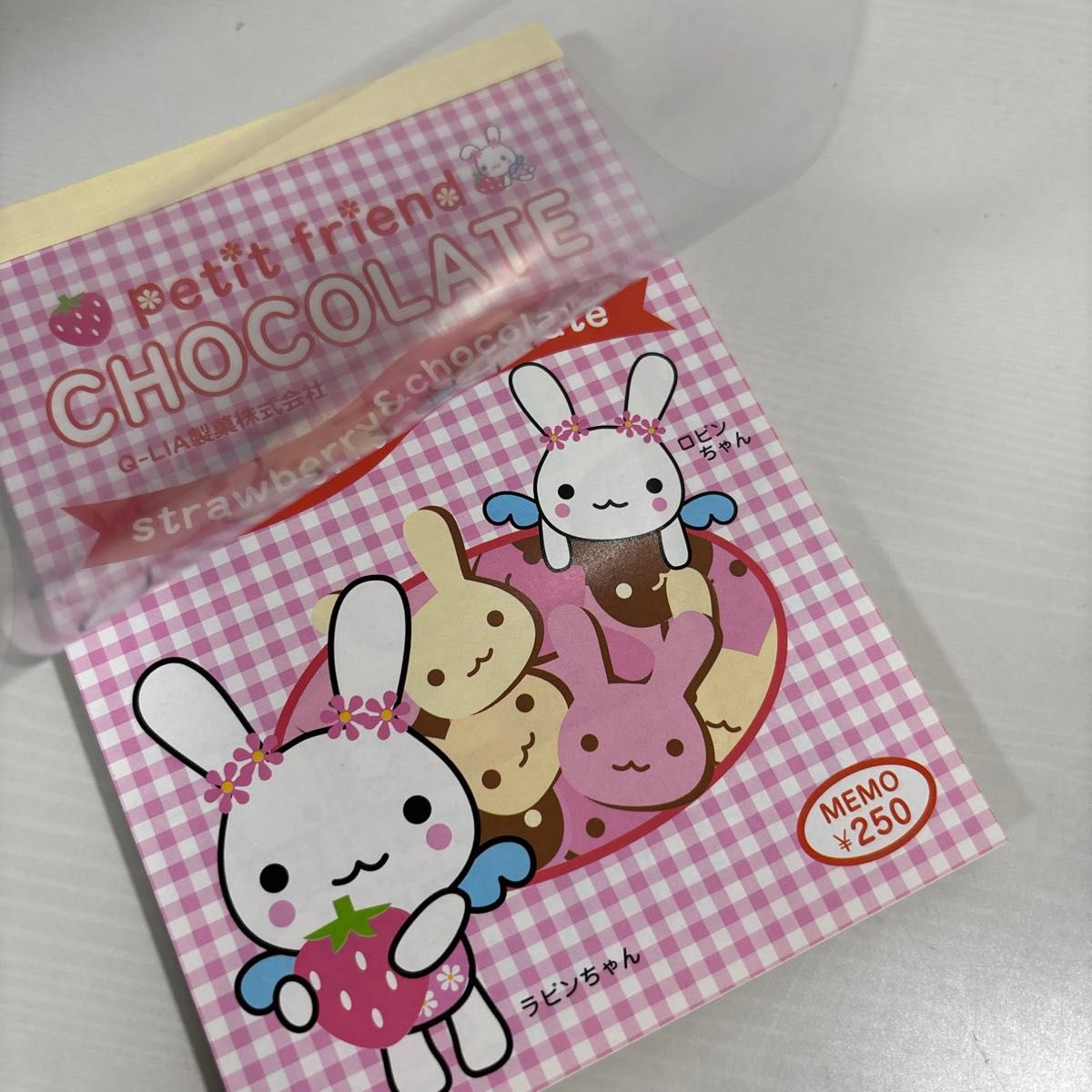 平成レトロ うさぎ メモ帳ストロベリーチョコレートうさぎ ラビ＆ルビ