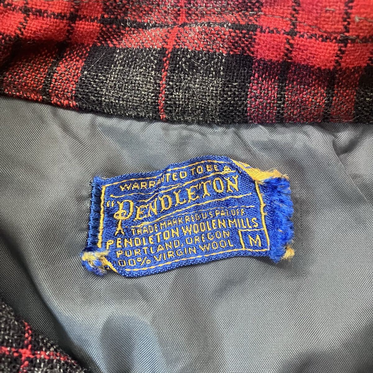50s〜 USA製 PENDLETON ウールチェックシャツ 赤黒バッファロー