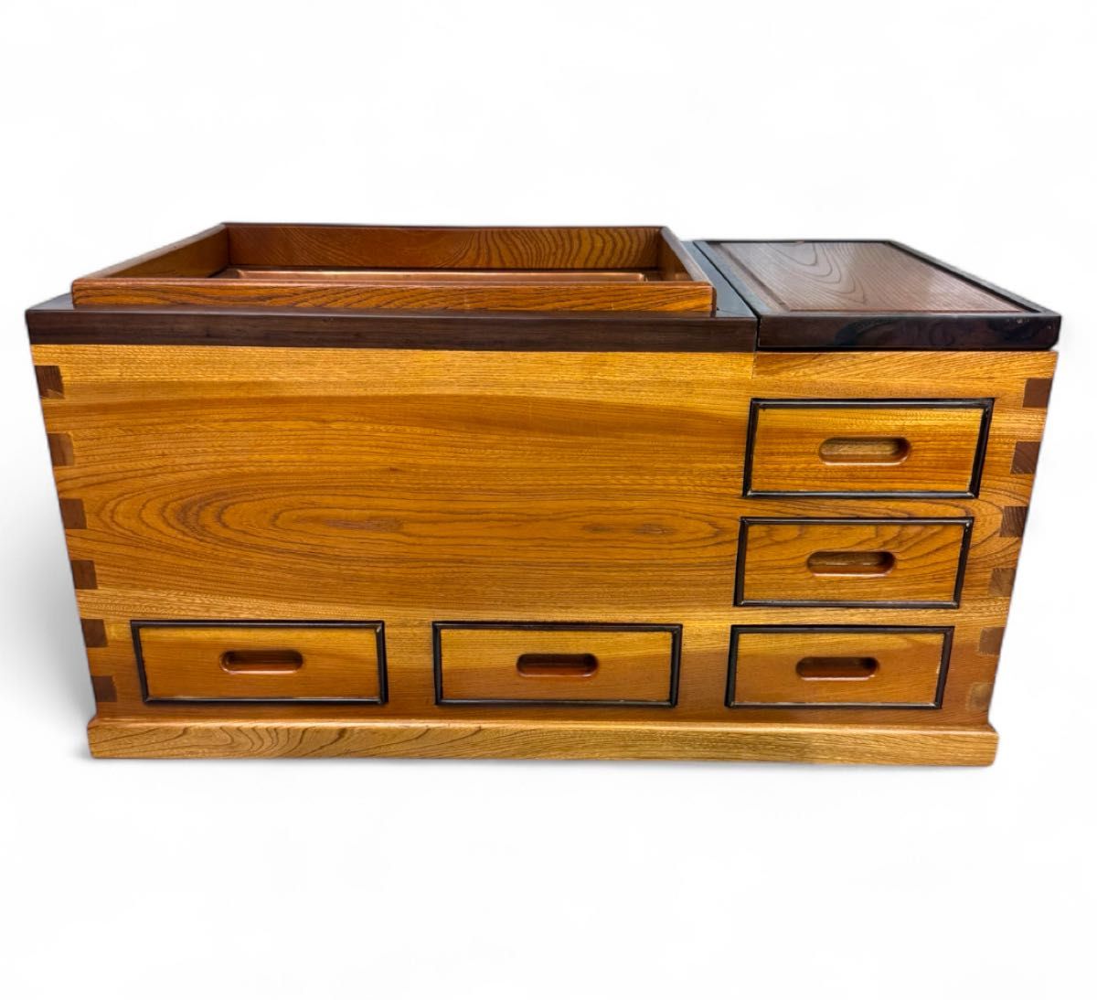 長火鉢 角火鉢 関東火鉢 囲炉裏 総欅 ケヤキ無垢 昭和 アンティーク