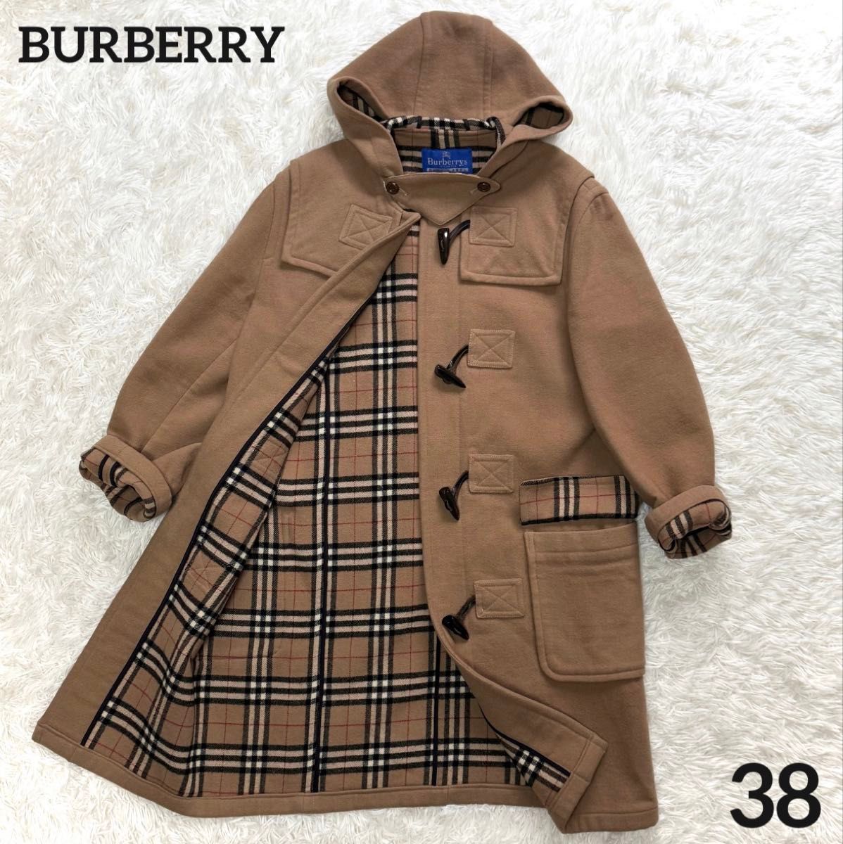 バーバリー ブルーレーベル ロングダッフルコート ノバチェック