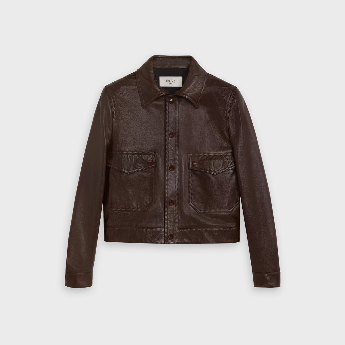 20SS CELINE シングルレザージャケット 44 トラッカージャケット