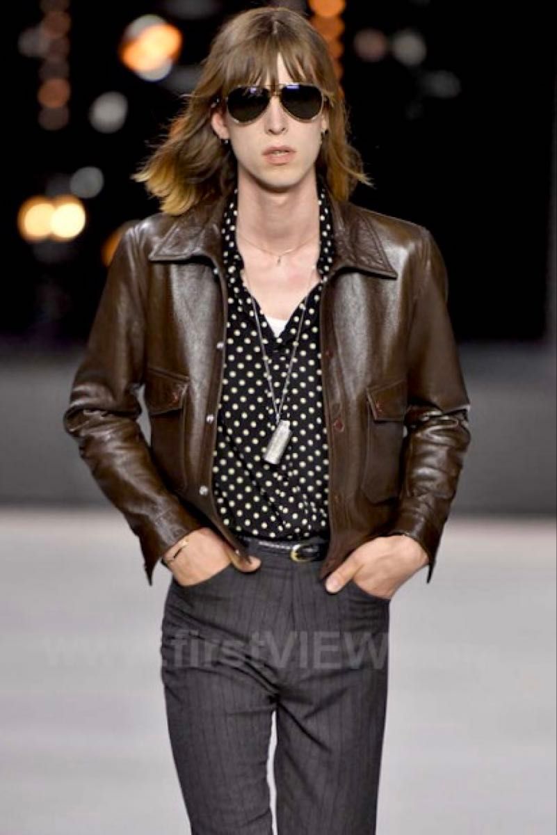 20SS CELINE シングルレザージャケット 44 トラッカージャケット