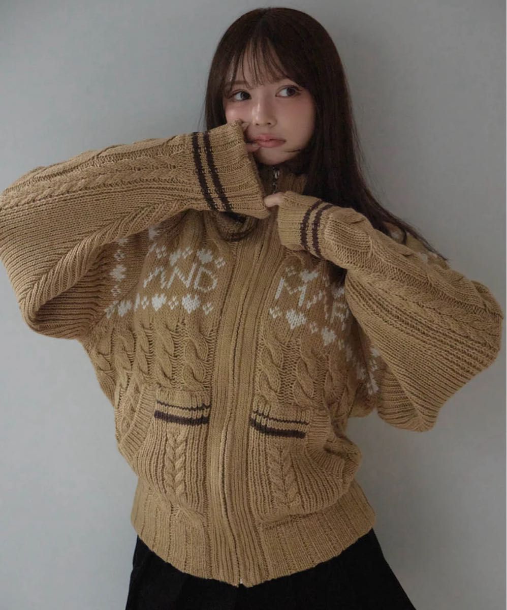 新品未使用 andmary Mary knit cowichan gray グレー ニット