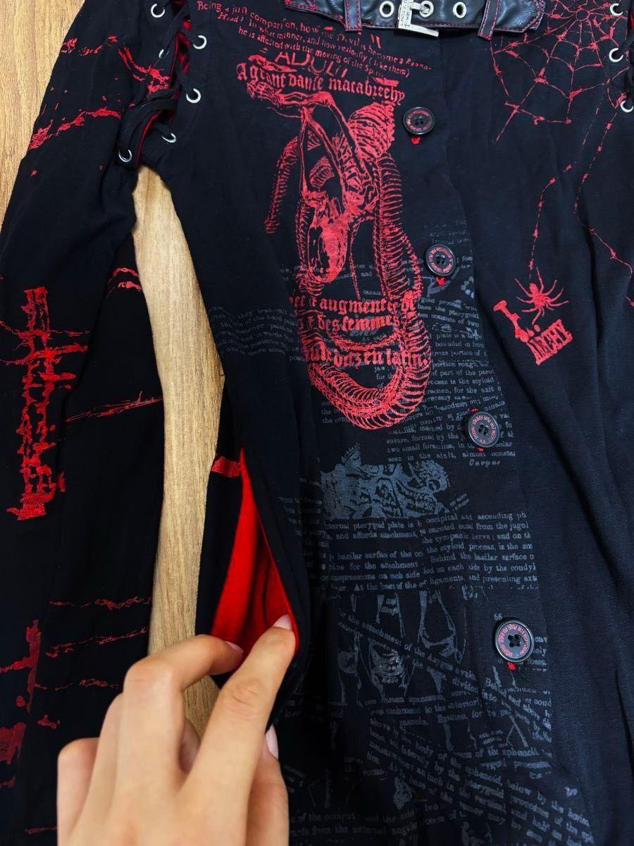 H NAOTO H ANARCHYISM for PLUS 長袖 ブラック レッド スパイダー 蜘蛛