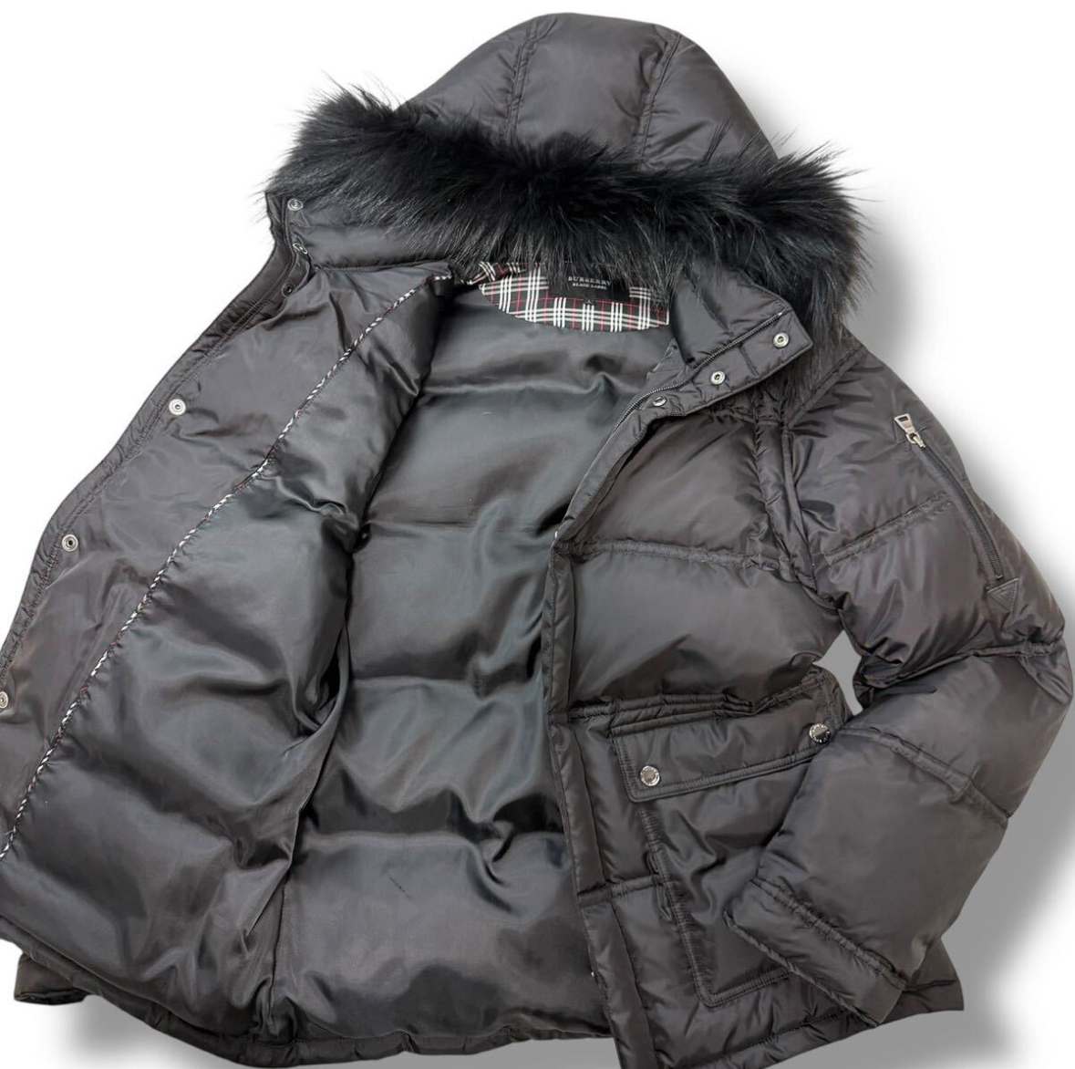 1188 極美品/人気L/6way バーバリーブラックレーベル ダウンジャケット