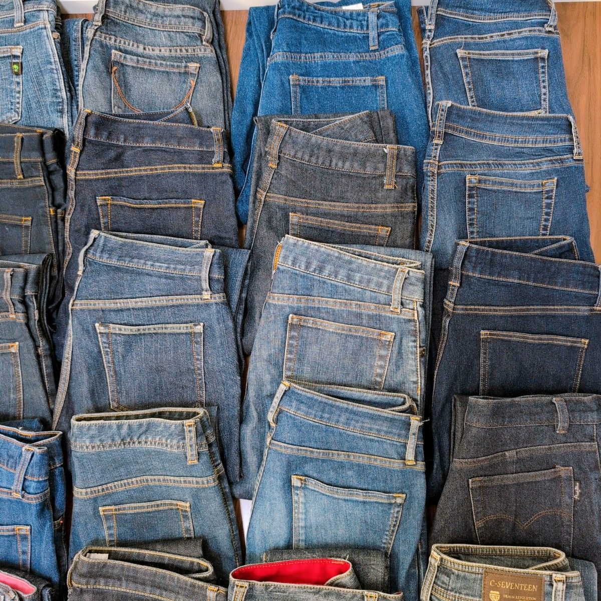 専用濃い色デニムパンツ まとめ売り40本 リメイク素材 ハンドメイド
