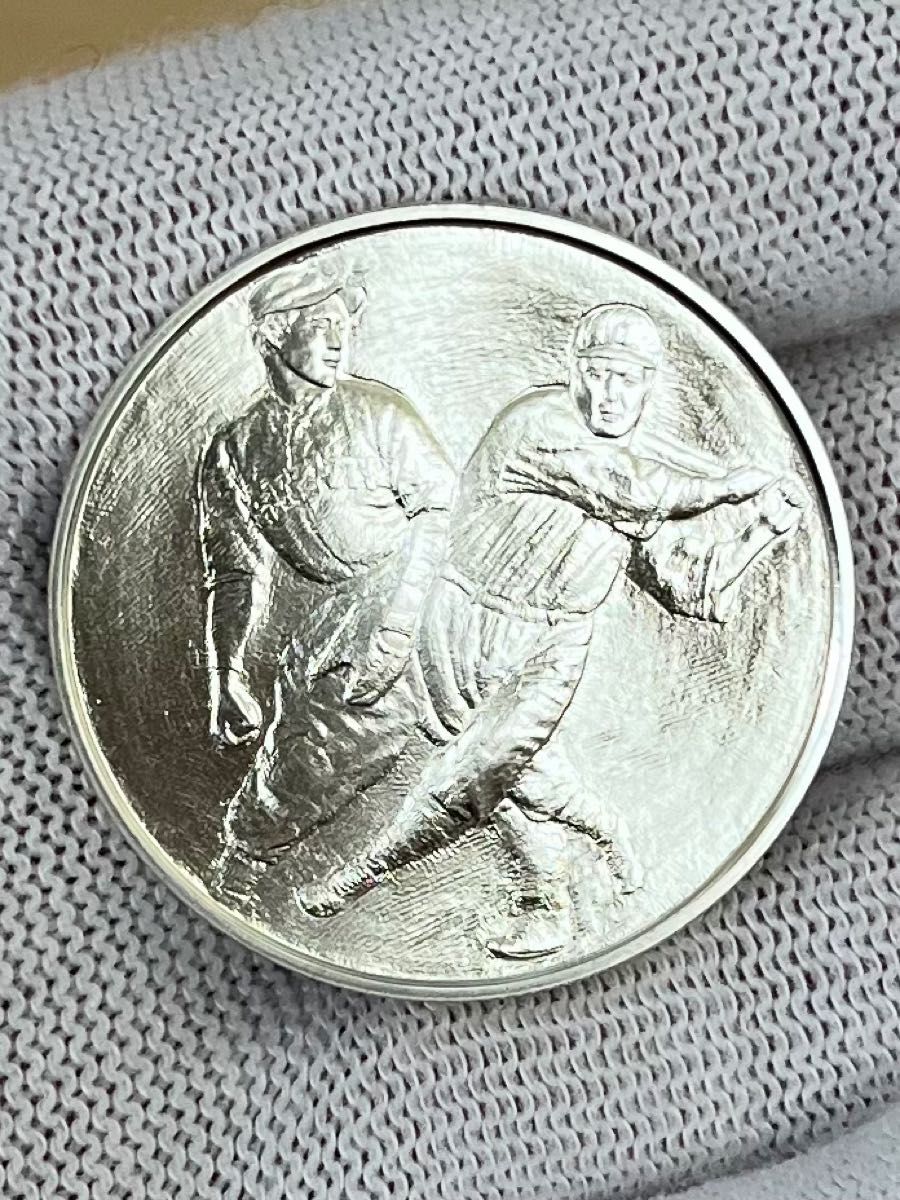 プロ野球誕生70周年記念 カラー銀メダル(silver925) 造幣局 刻印
