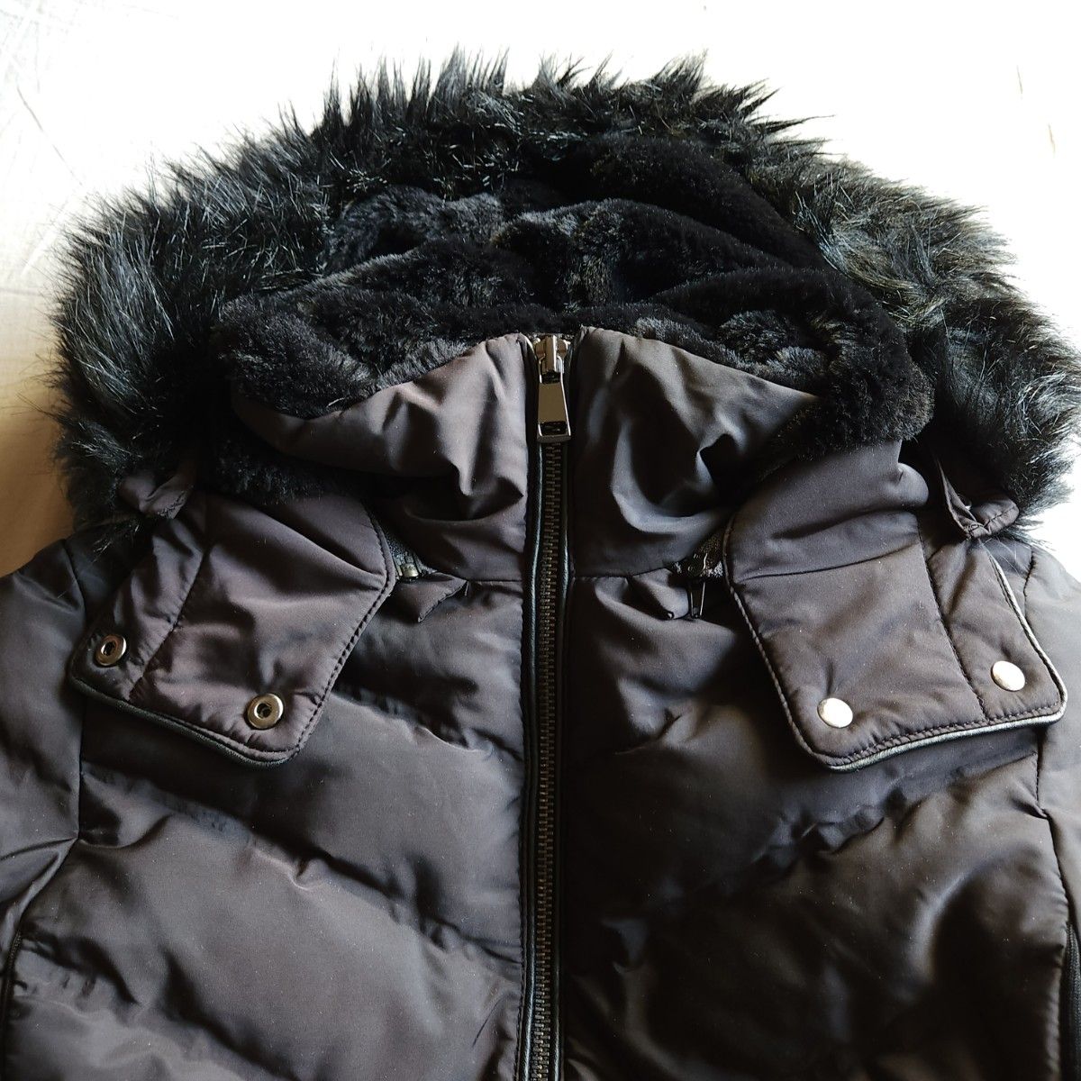 ZARA ザラ 美シルエット グレーダックダウンジャケット シームレス