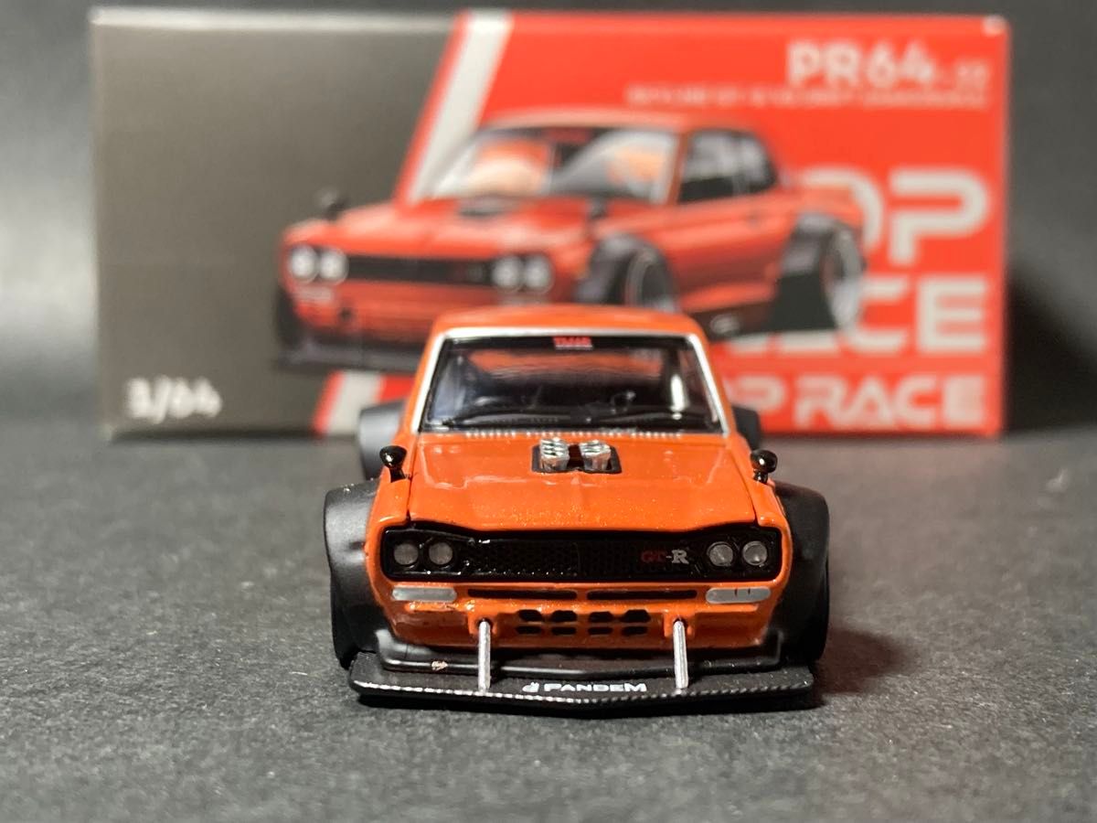 ポップレース ドリフト V8 ハコスカ オレンジパール 1/64 ミニカー